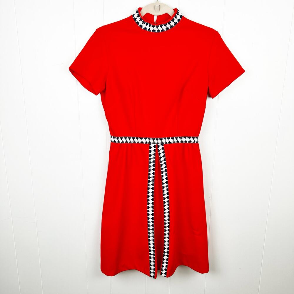 VTG Royal Miss Red Short Sleeve Dress Extra Small